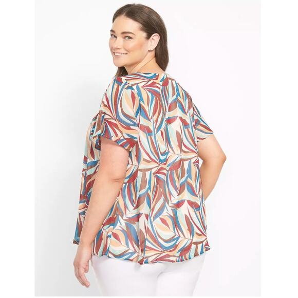 Lane Bryant 18/20 Boho Blouse Relaxed Square-Neck Top With Trim Detail - Picture 8 of 8